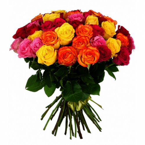 Купить с доставкой 41-ну разноцветную розу по Венёву